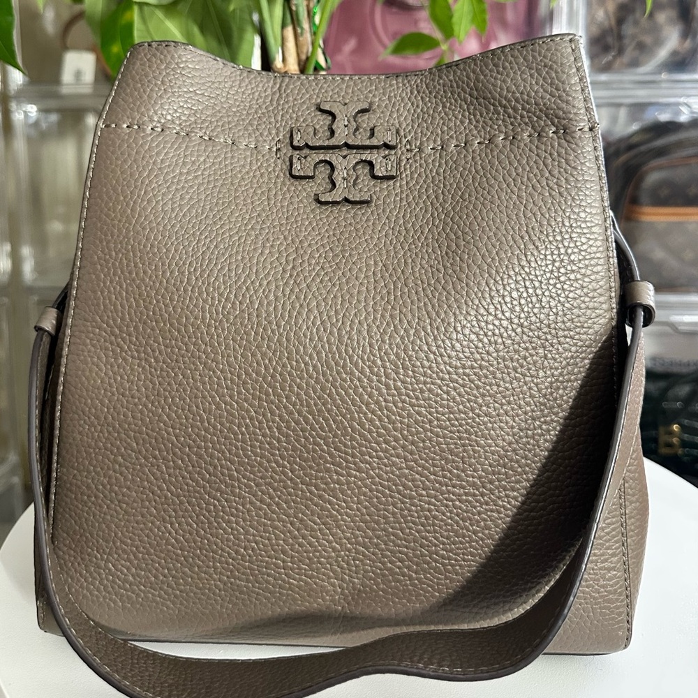 Tory Burch Taupe Leather Shoulder Bag